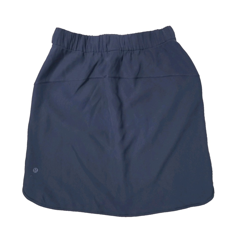 Lululemon On The‎ Fly Skirt Black Pull-On Elastic Waist Drawstring Athleisure 8 - Picture 2 of 9